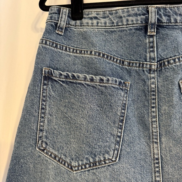 Free People We The Free Denim Mini Skirt Zip Front Raw Hem Women’s 30 - Picture 6 of 9